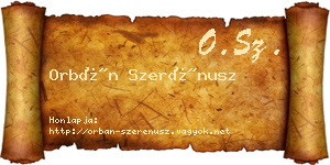 Orbán Szerénusz névjegykártya