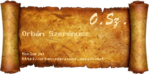 Orbán Szerénusz névjegykártya